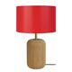 Lampe a poser bois naturel et rouge