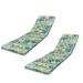 Waterproof Patio Chaise Lounge Cushion with High Back Set of 2 2PCS Outdoor Lounge Chair Cushion Replacement with Fixed Straps Indoor Foam Cushion with Flower Pattern Easy to care Flower