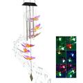Austok Solar Wind Chime Light Color Changing LED Hanging Butterfly Wind Chimes Lamp IP65 Waterproof Wind Chime Solar Lights Mobile Wind Bell Decoration for Home Garden Yard