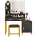 42.1" Mirror Makeup Vanity Table with Stool and Light Strip - 42.1''L x 15.3''W x 53.9''H