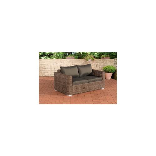 CLP 2er-Sofa Bilbao / Madeira Anthrazit braun-meliert