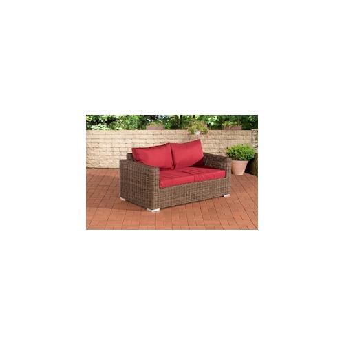 CLP 2er-Sofa Bilbao / Madeira Rubinrot braun-meliert