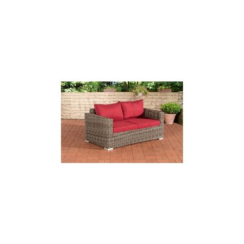 CLP 2er-Sofa Bilbao / Madeira Rubinrot grau-meliert