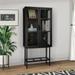 Elegant Industrial Floor Cabinet with 2 Mesh Doors