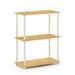 Furinno Durable 23.6 W x 11.6 D x 29.5 H 3-Shelf Freestanding Shelving Unit Beech and White