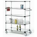 21 Deep x 24 Wide x 92 High 5 Tier Stainless Steel Solid Mobile Shelving Unit with 1200 lb Capacity
