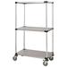 24 Deep x 48 Wide x 42 High 3 Tier Solid Galvanized Mobile Shelving Unit with 1200 lb Capacity