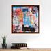 East Urban Home Basquiat Style II by PinkPankPunk - Graphic Art Print Canvas, Wood in Blue/Pink/Red | 26 H x 26 W x 1.5 D in | Wayfair