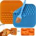 Olibuy Dog Licking Mat 2 Pcs Large Licking Mat for Dogs with Suction for Anxiety Peanut Butter Dog Licking Mat Slow Feeder Dispensing Treater Lick Pad for Dogs Cats Grooming Bathing and Training