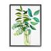 Stupell Industries Simple Green Leaf Sprigs Vase Framed On Wood by Suzanne Allard Painting Wood in Brown/Green | 24 H x 30 W x 1.5 D in | Wayfair
