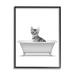Stupell Industries Kitten In Bathroom Tub Animal Framed On Wood by Annalisa Latella Graphic Art Wood in Brown/Gray | 11 H x 14 W x 1.5 D in | Wayfair