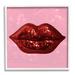 Stupell Industries Bold Pink & Red Lips Disco Pattern On Wood by Lil' Rue Graphic Art Wood in Brown/Pink | 17 H x 17 W x 1.5 D in | Wayfair