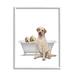 Stupell Industries Retriever Puppies Bathroom Tub On Wood by Annalisa Latella Graphic Art Wood in Brown/White | 16 H x 20 W x 1.5 D in | Wayfair