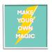 Stupell Industries Make Your Own Magic Lightning Bolt On by Ashley Singleton Graphic Art in Brown/Green/Yellow | 17 H x 17 W x 1.5 D in | Wayfair
