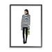 Stupell Industries Trendy Stripes Fashion Girl On Wood by Amelia Noyes Graphic Art Wood in Black/Brown/White | 16 H x 20 W x 1.5 D in | Wayfair