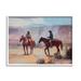 Stupell Industries Desert Cowboys Horses Landscape Framed On Wood by Ziwei Li Graphic Art Wood in Blue/Brown | 24 H x 30 W x 1.5 D in | Wayfair