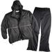 Golf Rain Suit with Convertible Jacket Black