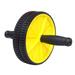 175mm Abdominal Exercise Roller Steel Tube PVC Double Wheel Abdomen Training Roller Mute Abdominal Wheel (Yellow)