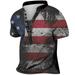 REORIAFEE Men 4th Of July Independence Day T-Shirt Independence Day Print Loose Pullover Round Neck Short Sleeve Gray M