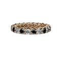 Black and White Diamond 3.4mm Gallery Eternity Band 2.94 to 3.41 Carat tw in 14K Rose Gold.size 6.0