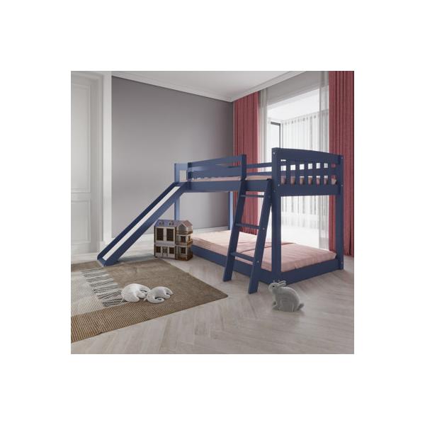 harriet-bee-bunk-bed-twin-over-twin-w--slide---stairs,-solid-wood-twin-bunk-beds,-toddler-bed-frame-in-blue-|-50-h-x-86-w-x-80-d-in-|-wayfair/