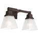 Rosdorf Park Melillo 2 - Light Vanity Light, Glass in Brown | 7.75 H x 15 W x 9.5 D in | Wayfair 2260C1A60686457E89538048833D26EF