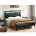 17 Stories Antioch Bed Frame w/ USB Ports & LED Lights, Upholstered Bed w/ Storage Shelves | Full | Wayfair 2D835F0436F64A03AD98D0A937392F6D