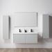 Ebern Designs Nekishia 48" Wall Mounted Double Bathroom Vanity w/ Acrylic Vanity Top & 2 Side Cabinets Plastic in Gray | 48 W in | Wayfair