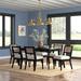 Beachcrest Home™ Landeros Rectangular 36" L x 66" W Dining Set Wood/Upholstered in Black | 30 H x 66 W x 36 D in | Wayfair