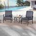 Winston Porter Keishia 3 Piece Seating Group w/ Cushions Synthetic Wicker/All - Weather Wicker/Metal/Wicker/Rattan in Black | Outdoor Furniture | Wayfair