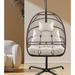 Dakota Fields Meira Swing Chair Wicker/Rattan in Gray/Black/Brown | 78 H x 38 W x 42 D in | Wayfair 22BBDE3201F84CAF9C76ACA56A28CF4B
