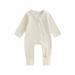 AMILIEe Newborn Baby Romper Pajamas Long Sleeve 2 Way Zipper Footless Jumpsuit Sleeper Pjs