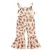 ZRBYWB Romper Toddler Girls Sleeveless Cartoon Print Romper Bell Bottoms Flare Jumpsuit Clothes Summer Clothes