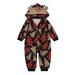 Clearance YOHOME Baby Christmas Print Hooded Loungewear Jumpsuit Black 3