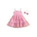 xingqing Baby Girls Tutu Dress Toddler Tie-Dye Mesh Tutu Dress Infant Tulle Dresses Girl Sleeveless Princess Dress Rainbow 2-3 Years