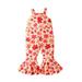 Toddler Girl Romper Sleeveless Floral Print Romper Bell Bottoms Jumpsuit Clothes Summer Clothes