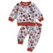 Calsunbaby Kids Baby Girls Boys Halloween Clothes Long Sleeve Pumpkin Print Sweatshirt and Pants Suit Toddler Outfits Set