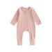 AMILIEe Newborn Baby Romper Pajamas Long Sleeve 2 Way Zipper Footless Jumpsuit Sleeper Pjs