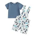 Musuos 2Pcs Baby Girl Boy Casual T-Shirt Tops Cartoon Print Overalls Straps Shorts