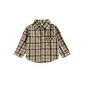 GXFC Toddler Boys Fall Plaid Shirt Kids Boys Long Sleeve Buttons Turn-Down Collar Shacket Tops Children Boy Autumn Casual Clothes 6M-4T