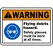 Vinyl Stickers - Bundle - Safety and Warning & Warehouse Signs Stickers - Flying Debris Hazard Safety Glasses Sign P3 - 10 Pack (10 x 7 )