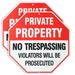 Eyoloty Private Property Sign No Trespassing Violators Will be prosecuted 12 x 12 Waterproof Security Signs for House Business Driveway to Keep Out Trespassers Suitable for Outdoor Indoor Use