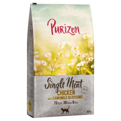 2x 6,5kg Single Meat Huhn mit Kamillenblüten Purizon getreidefreies Trockenfutter für Katzen