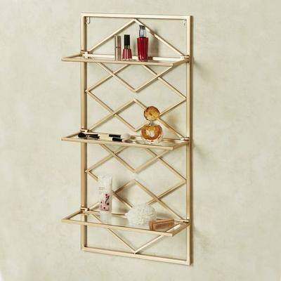 Diamond Interlink Wall Shelf Gold , Gold