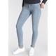 Skinny-fit-Jeans ARIZONA "mit Keileinsätzen" Gr. 22, K + L Gr, blau (bleached) Damen Jeans Röhrenjeans