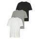 T-Shirt MAN'S WORLD "neue Farben", Herren, Gr. 52/54 (L), weiß (weiß, grau, meliert, schwarz), Single Jersey, Obermaterial: 100% Baumwolle. Obermaterial Melange: 90% Baumwolle, 10% Viskose. Obermaterial weiß: 100% Baumwolle, unifarben, meliert,...