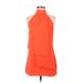 Laundry by Shelli Segal Casual Dress - Mini Turtleneck Sleeveless: Orange Dresses - Women's Size 0