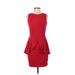 ERIN Erin Fetherston Casual Dress - Party High Neck Sleeveless: Red Solid Dresses - Women's Size 2