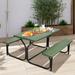 Latitude Run® Kutlay Rectangular 6 - Person 54" Long Outdoor Picnic Table Wood/Plastic/Metal in Green | Wayfair 3DA16C81A3784BAF9742E3F81A79585E