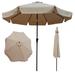 Arlmont & Co. 10ft Patio Umbrella Market Table Round Umbrella Outdoor Garden Umbrellas w/ Crank & Push Button Tilt For Pool Shade Outside Metal | Wayfair